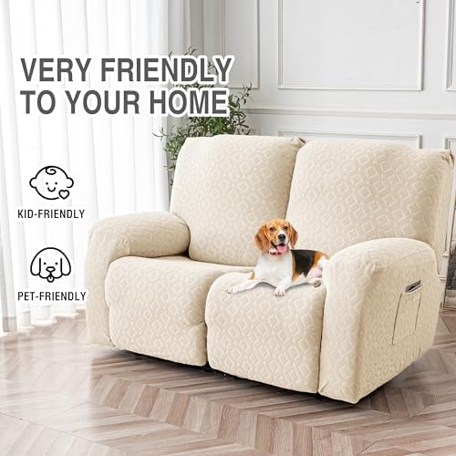 Genina Waterproof Recliner Loveseat Cover, 2 Seat Couch Cover - Image 4