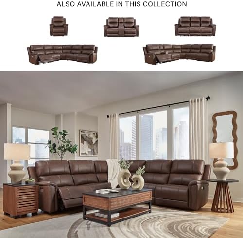 Signature Design by Ashley 5-Piece Leather Power Reclining Sectional - Image 6