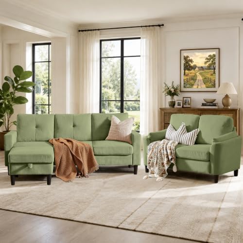 2 Piece Sectional Sofa Couch Set, 3-Seater Couch and Loveseat - Image 3
