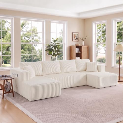 Skepphlay 132" U Shaped Couch, Boneless Sectional Couches by Unknown
