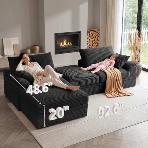 71" Modular Loveseat Sofa with Storage, 2-Seater Boneless Couch with Ottoman - Image 2