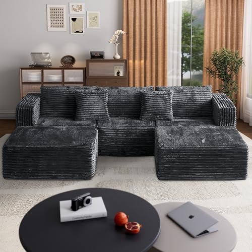 110 Corduroy Modular Sectional Boneless Sofa - Image 3