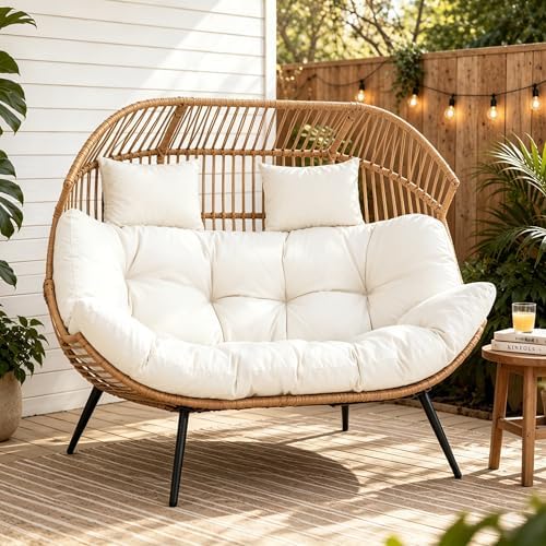 Vongrasig Wicker Double Egg Chair PE Rattan by Vongrasig