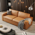 82.7'' Leather Sofa, 3-Seat Comfy Sectional Couch by ATJafurnFurniture