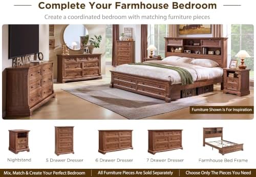 T4TREAM Farmhouse 6 Drawers Dresser - Image 6