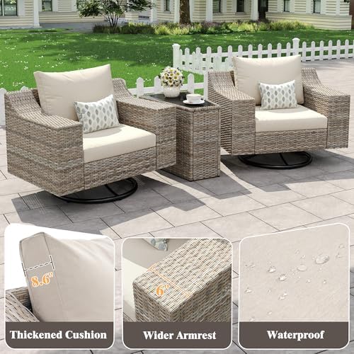 LUXOAK 360° Outdoor Rocking Chair, Patio Swivel Rocker - Image 5
