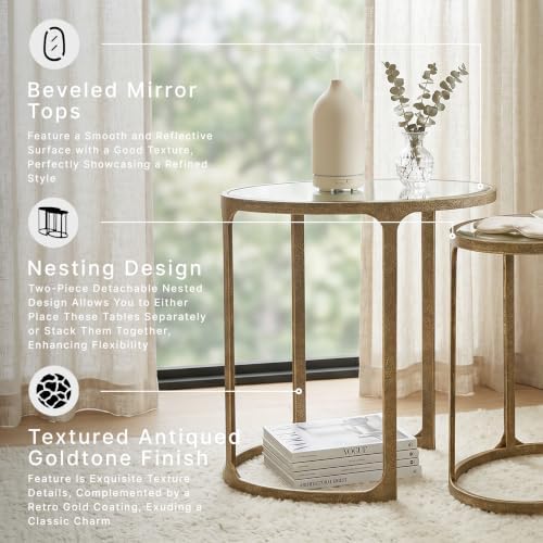 Signature Design by Ashley Irmaleigh Mirrored Nesting Accent Table Set of 2 - Image 7