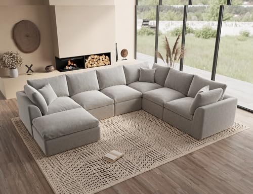 ohllob Oversized Cloud Couches for Living Room, Boneless Sectional Couch by Ohllob