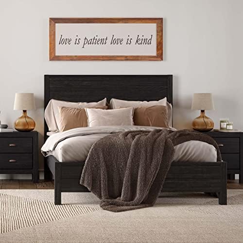 Grain Wood Furniture Montauk Solid Wood Bed, Queen Size, Farmhouse Black by GrainWoodFurniture