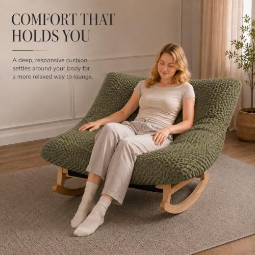 Oversized Chaise Lounge Chair, Plush Deep Seat, Rocking Base - Image 6