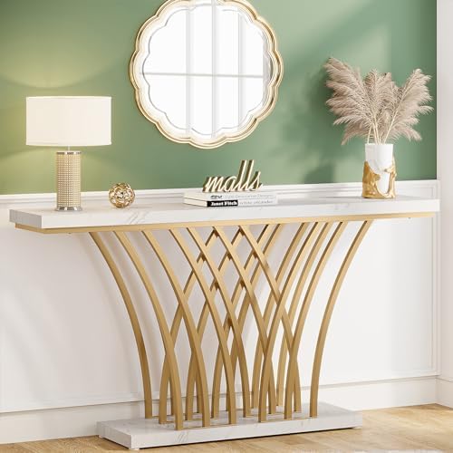 Tribesigns 59 inch Gold Console Table, Modern Entryway Table by Tribesigns