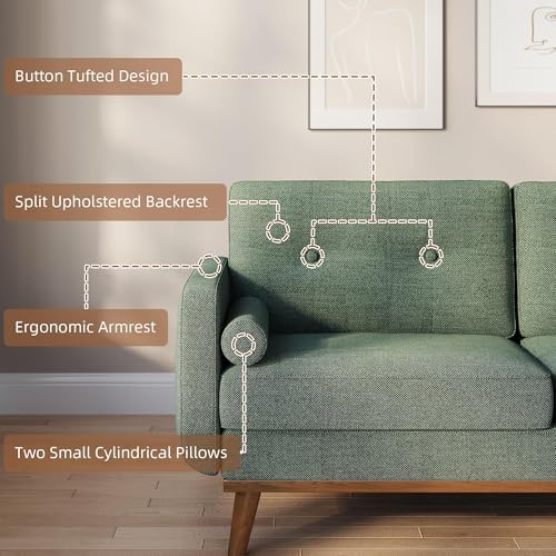 IDEALHOUSE 65" Mid Century Modern Couch Sofa Loveseat - Image 6