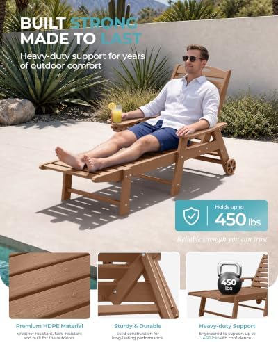 Ciokea Lounge Chair Outdoor Set of 6, Oversized Chaise Lounge Chair - Image 5