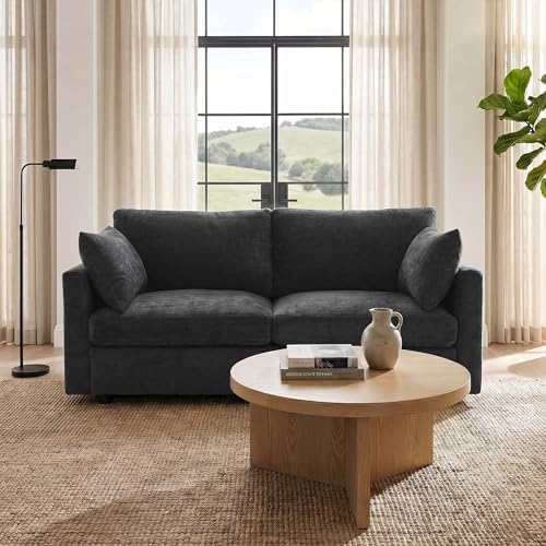 Iroomy Modular Sectional Loveseat Couch, Modern Chenille Sofa - Image 3