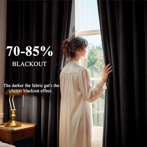 StangH Blackout Black Velvet Curtains - Image 3