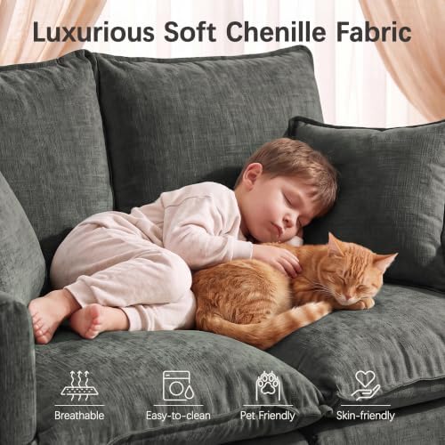 52" Loveseat Sofa, Small Cloud Love Seat Couches - Image 4