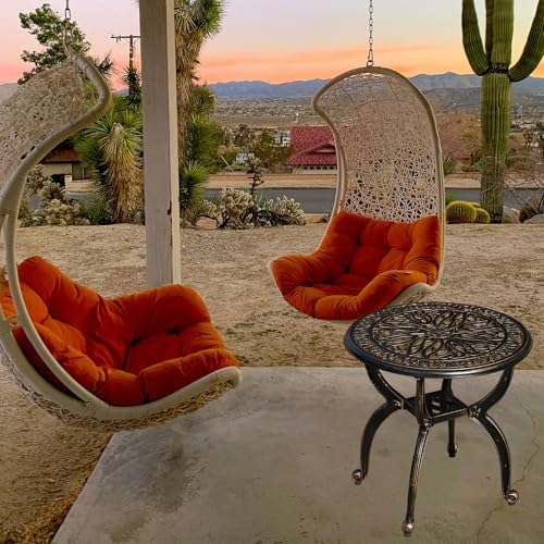 Cast Aluminum Outdoor Side Table, All Weather Round Small Coffee Table - Image 6