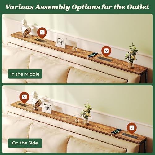 SUPERJARE 39.4 inch Narrow Behind Couch Table - Image 5