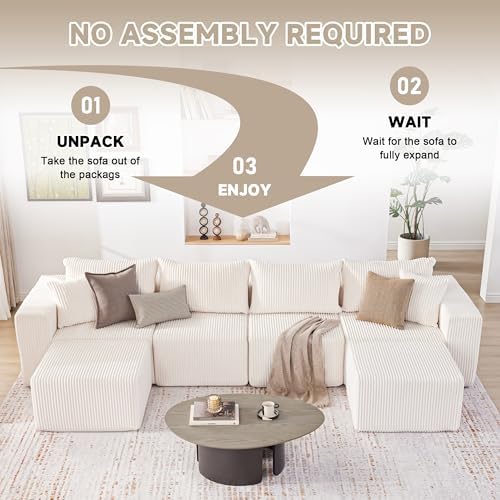135.4" Modular Boneless Couch, Sectional Couches - Image 5