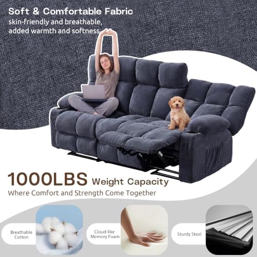 Oversized 3-Seater Recliner Sofa, Big Large Reclining Sofa - Image 4