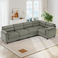 HAOMARKETS 115" Wide Modular Sectional L Shaped Corner Sofa Couch, Corduroy by HAOMARKETS