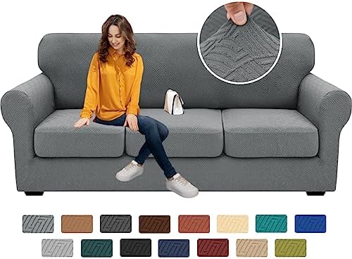 XINEAGE 4-Piece Stretch Sofa Cover, Washable Couch Covers by XINEAGE