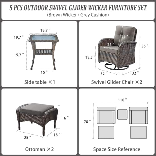Belord Small Conversation Sets Patio Funiture - Image 2