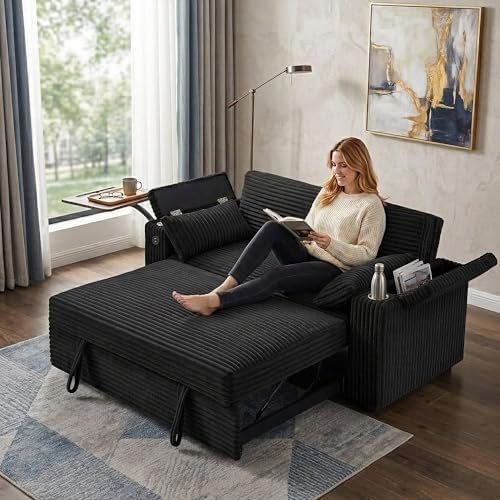 Auvsoce 65" 3-in-1 Pull-Out Convertible Sofa Bed by Auvsoce