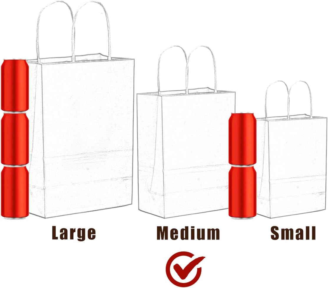 qiqee 32-Packs Deep Purple Paper Gift Bags with Handles Bulk 7.6"x4.75"x10.5" Medium Size Gift Bags Multiple Uses