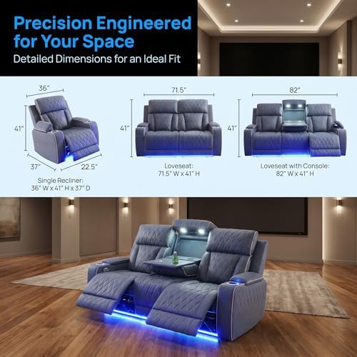 2 piece Leather Sofa Sets, Power Recliner Sofa and Loveseat Set - Image 5