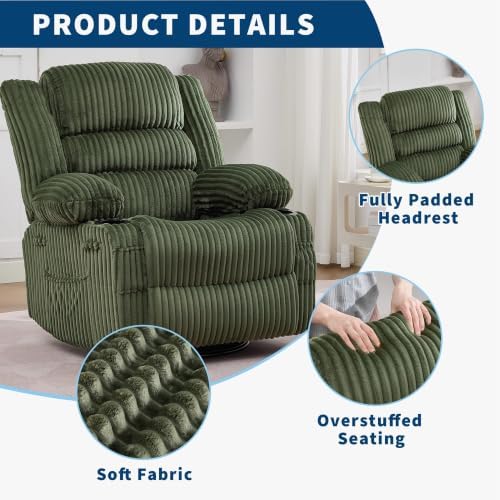 360° Swivel Rocker Recliner Chair Manual Reclining Chair - Image 6