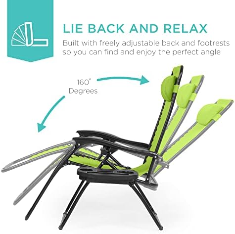 Best Choice Products Zero Gravity Chair Recliner, Lime Green - Image 4