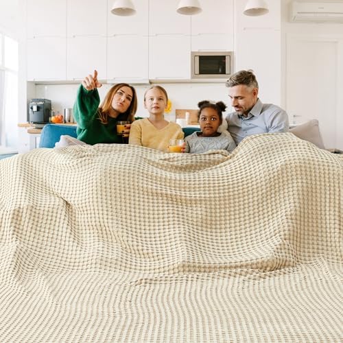 Bedsure Cooling Waffle Blanket for Hot Sleepers, Oversized King - Image 3