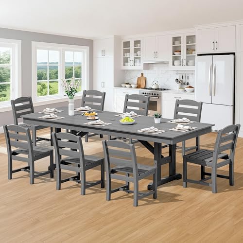 SERWALL Outdoor HDPE Armless Dining Chairs Set of 2, All-Weather Use - Image 5