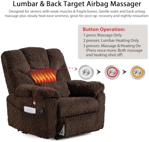 JIKFRIMA 500lbs Heavy Duty Power Lift Recliner - Image 3