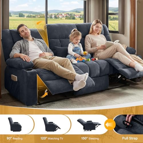 BOSMILLER Recliner 3-Seat Sofa - Image 5