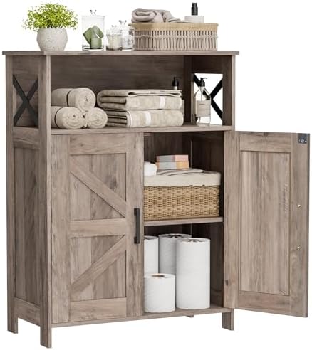 Homhedy Farmhouse Bathroom Storage Cabinet by Homhedy