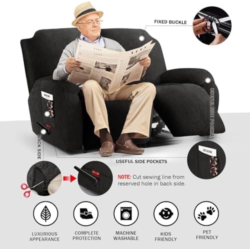 4 Pieces Stretch Recliner Loveseat Covers - Image 2