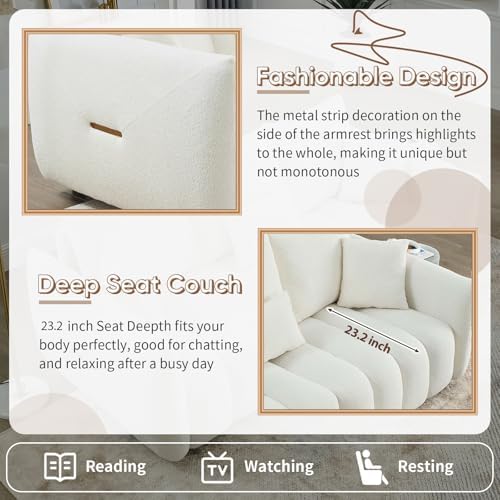 Antetek Set of 3 Teddy Fabric Sofa - Image 6