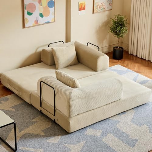 59in Boneless Couch Convertible Futon Sofa Bed Queen - Image 7