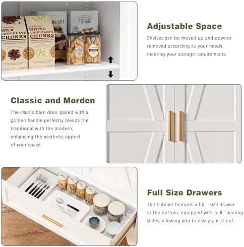 COFaR Metal Storage Cabinet, Farmhouse Storage Cabinet - Image 4
