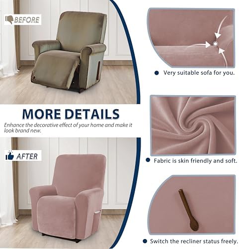Asnomy Stretch Recliner Chair Covers Slipcover - Image 4