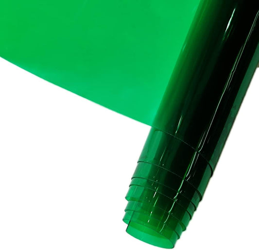 HYANG ForestGreen Transparent PVC Super Clear Holographic Vinyl Faux Leather Sheets 1 Roll 12" x 47" (30cm x 120cm) for DIY Bows Earrings Bags DIY Crafts Making