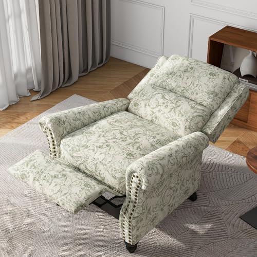 Rococo Pushback Recliner Chair, Fabric Overstuffed Armchair - Image 6