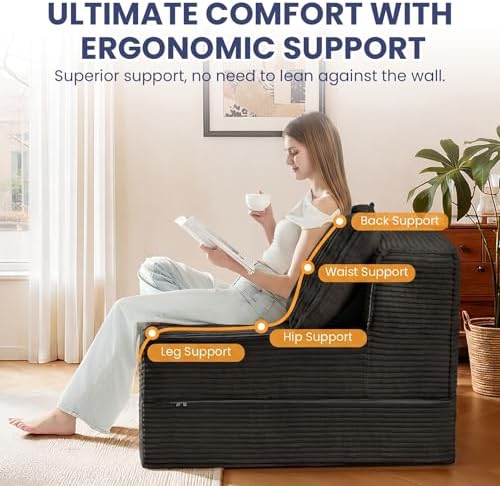Erament Folding Sofa Bed, Portable Floor Couch Lounge Sofa - Image 5