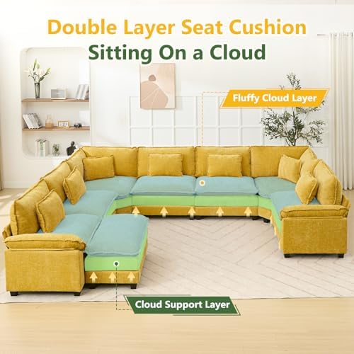 Oversized Modular Sectional Sofa Set, Convertible Deep Seat Cloud Couch - Image 3
