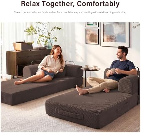 79" Convertible Sofa Bed, Boneless Sleeper Futon Couch - Image 5