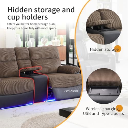 Corduroy Loveseat Set, Power Recliner Set - Image 4