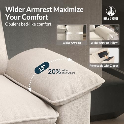 HERA'S HOUSE 2 Pieces Modular Loveseat Couch and Chair Set Setional Sofa - Image 3