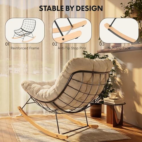 FLEXISPOT Outdoor Papasan Rocking Chair - Image 4